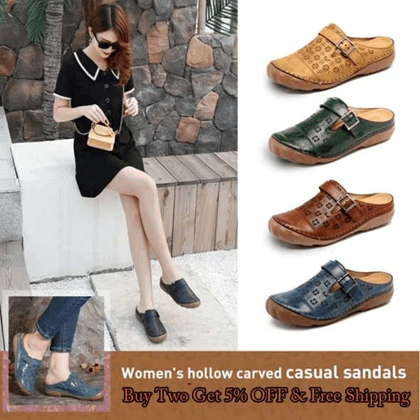 Women's Hollow Carved Casual Sandals