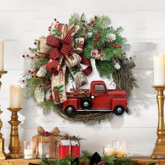 💥50% Off💥Red Truck Christmas Wreath