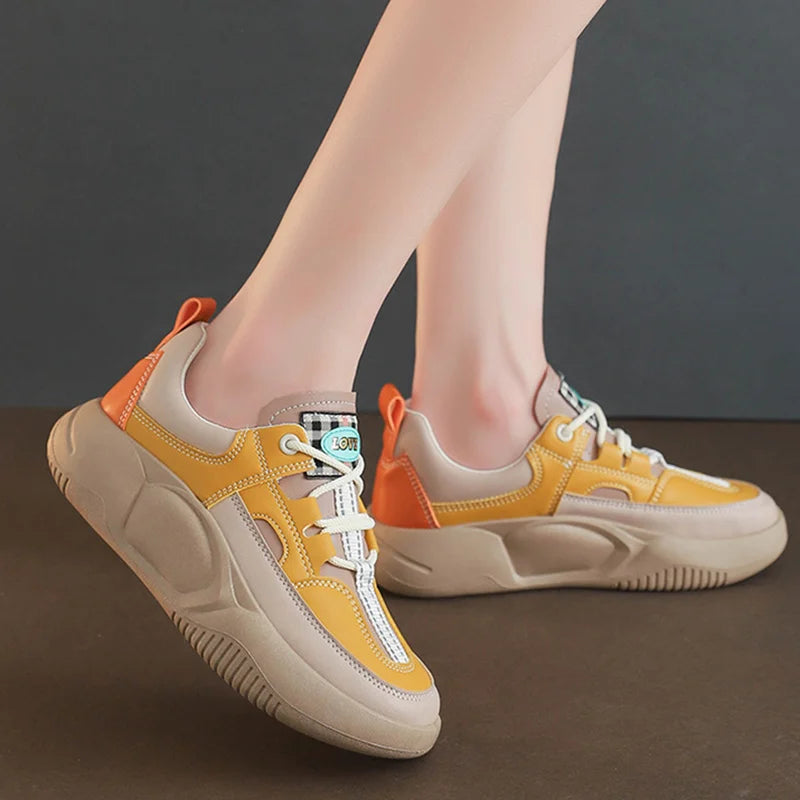 Women's Colorblock Thick Sole Walking Shoes (with correction function) â sususummer.com