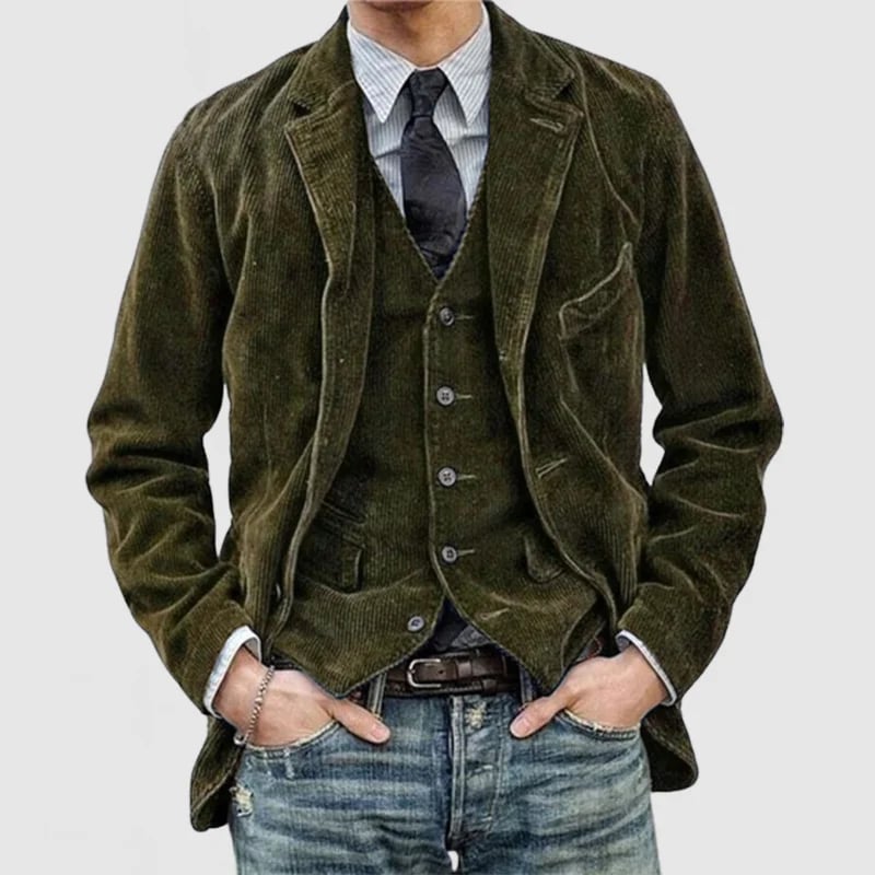 Men's Vintage Corduroy Lapel Jacket【Free shipping】