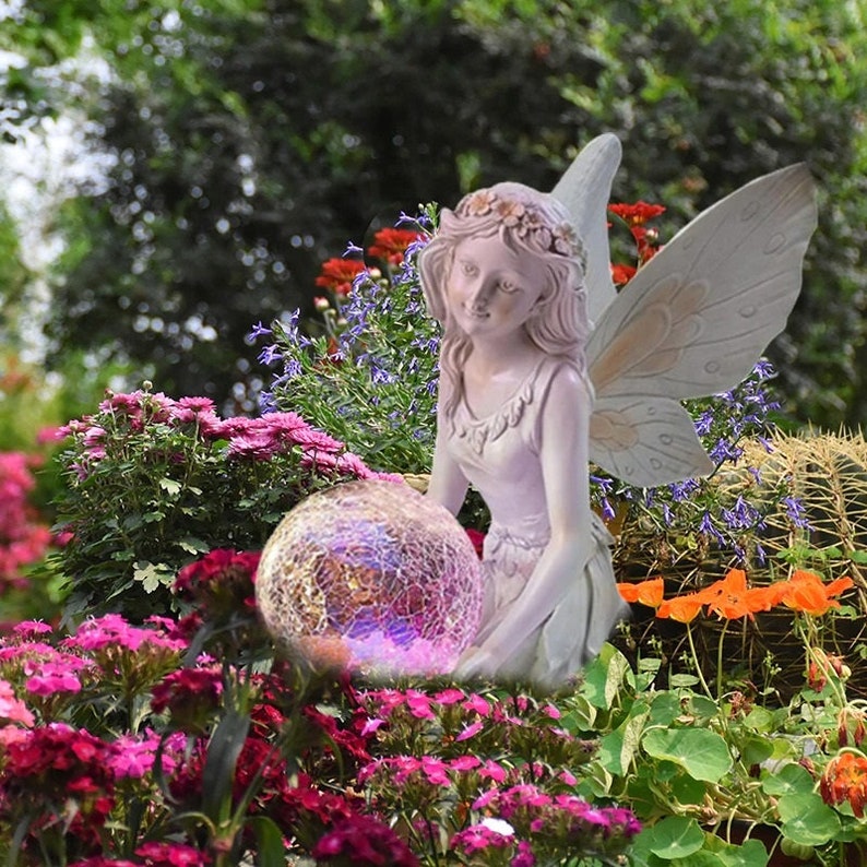 Home garden solar energy decoration Fairy Statue