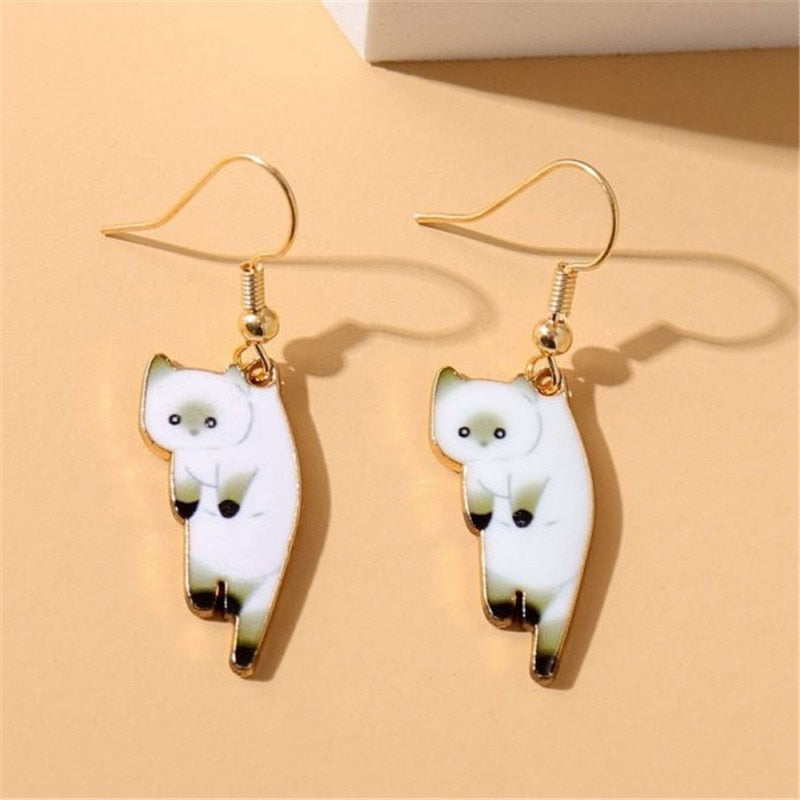 2024 New Funny Small Black Cat Earring for Women Girl Fashion Cute Animal Earrings Fashion Party Jewelry Gifts Wholesale