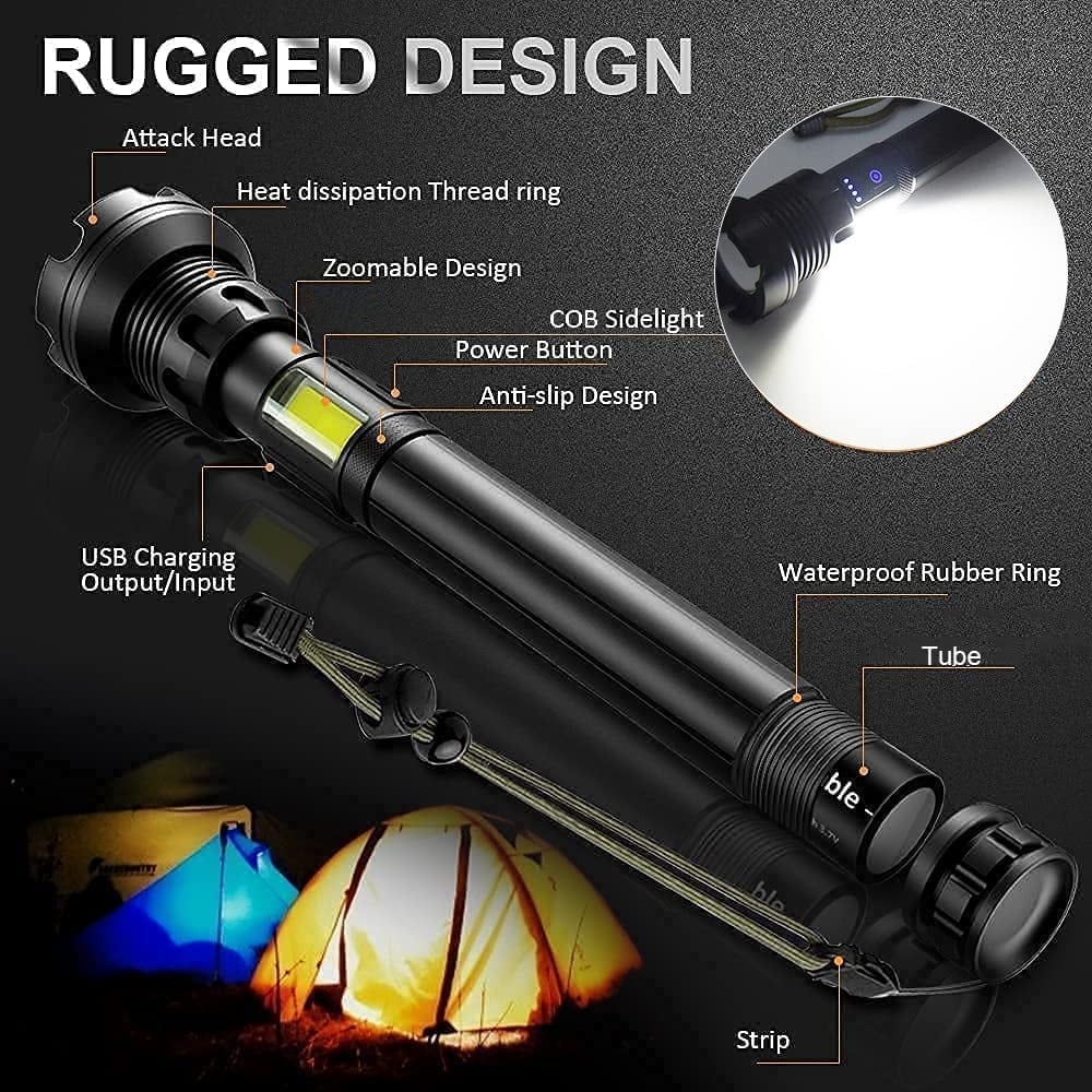 🔥LAST DAY SALE 49% OFF🔥 - LED Rechargeable Tactical Laser Flashlight High Lumens-Buy 2 Free Shipping