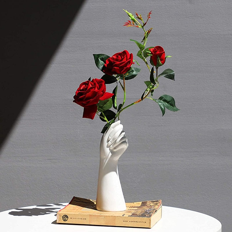 Ceramics Vase Modern Creative Hand Vase Flowers  Home Decor Gifts