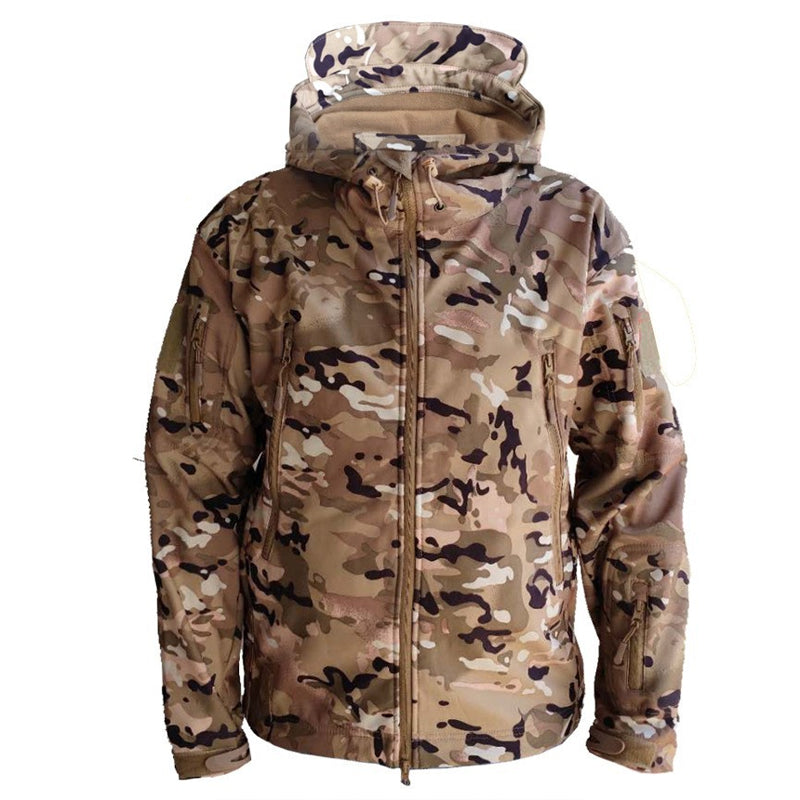 Men's Windproof Waterproof Jacket - Camouflage Hooded Mountaineering Thermal Jacket