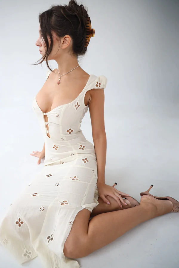 Cotton embroidered dress