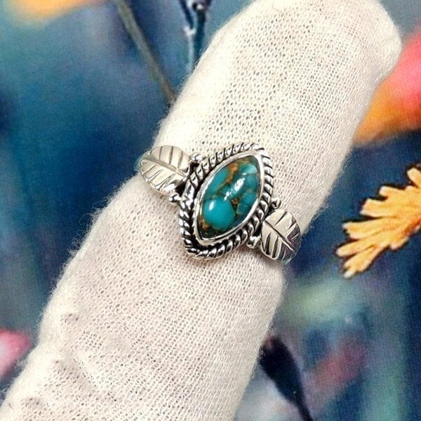 🔥  49% OFF🎁Vintage Turquoise Leaf Ring