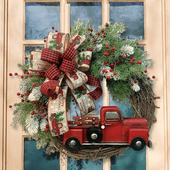💥50% Off💥Red Truck Christmas Wreath