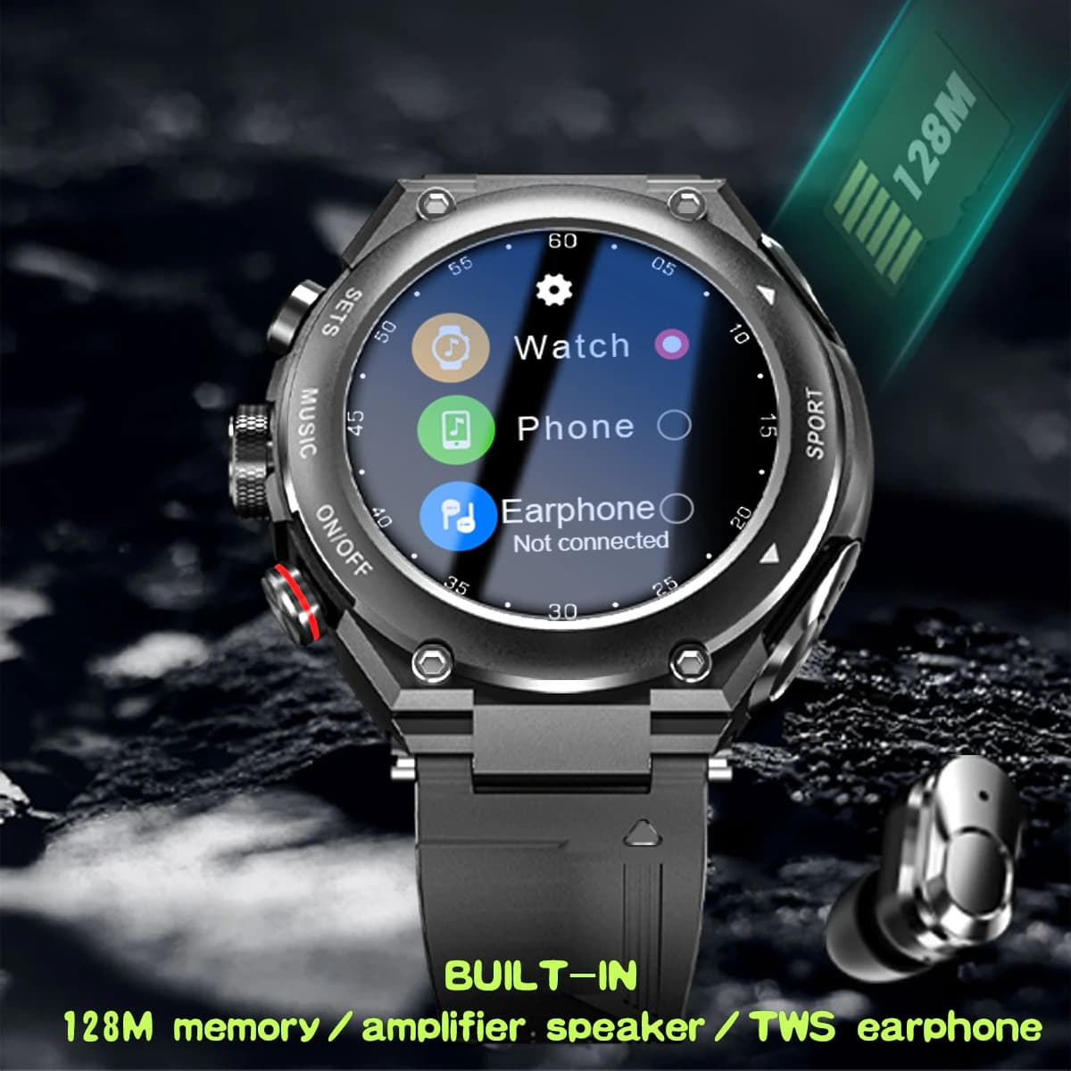🔥Smartwatch with Wireless Earphones(Works with iPhone & Android)