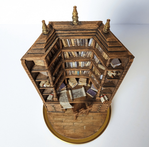 🔖"The bay library" Miniature Bookcase