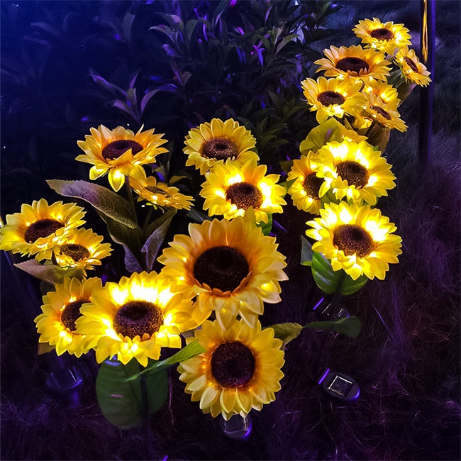 Solar Sunflower Outdoor Garden Light