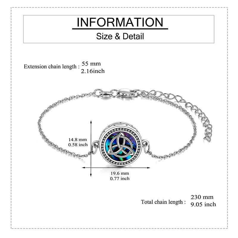 Celtic Knot  Urn Bracelet for Ashes 925 Sterling Silver Cremation Keepsake Pendant Locket Bracelet for Women Mom